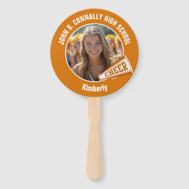 Leque Orange Cheerleader Photo High School Parent