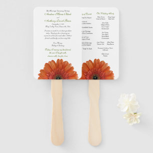Leque Orange Gerber Gerbera Daisy Wedding