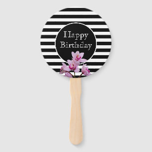 Leque Orquídea Feliz de Aniversário com Idade