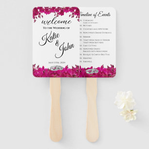Leque Orquídeas Fuchsia sobre o Programa de Casamento Br
