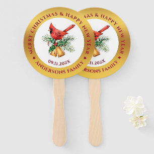 Leque Ouro de ornamentação Red Robin e branco
