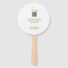 Leque Ouro Scan QR code glitter elegante calligr simples