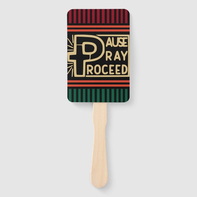 Leque Ouro verde laranja Pausar Reze em Cristão (Frente)