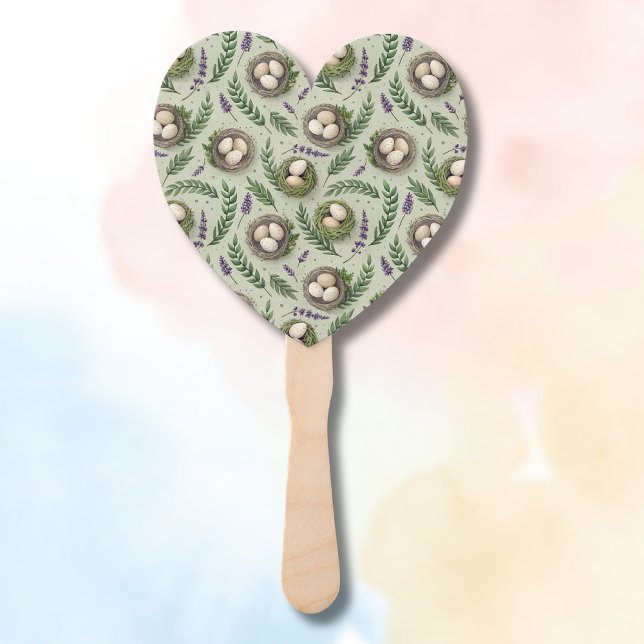 Leque Ovos de Páscoa Simples em Verde Sage com Ninho de  (Criador carregado)