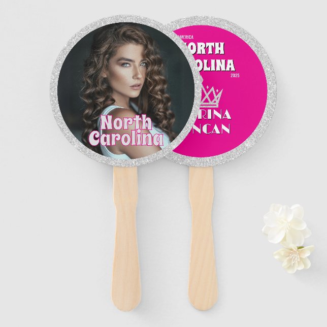 Leque Pacote de 10 Ventiladores Pageant da Silver Glitz (Frente e Verso)