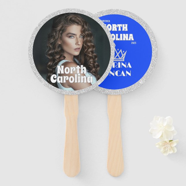 Leque Pacote de 10 Ventiladores Pageant da Silver Glitz (Frente e Verso)