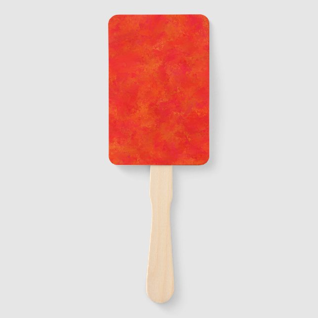 Leque Padrão Abstrato Laranja Vermelho (Frente)