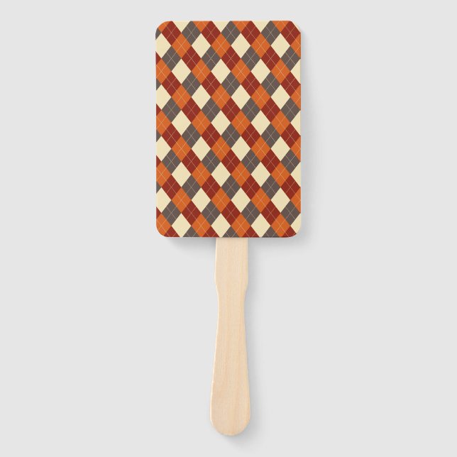 Leque Padrão de Gingham de outono (Frente)