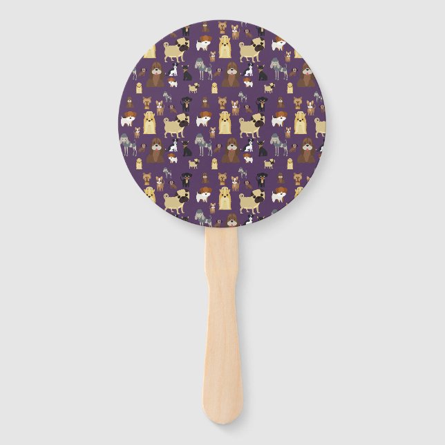 Leque padrão roxo dos cães de fundo. (Frente)