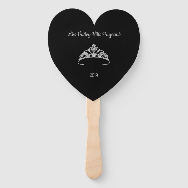 Leque Pageant Tiara Crown Paddle Fan (Frente)