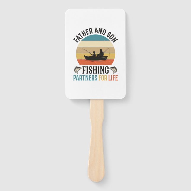 Leque Pai e Filho Pescando Parceiros para a Vida Design_ (Frente)