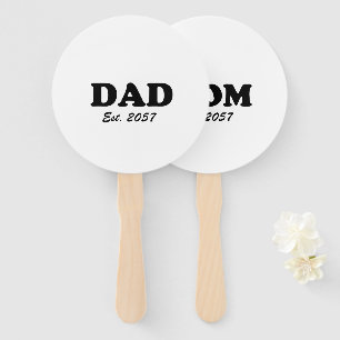 Leque Pai Mãe data personalizada jogo de chá de fraldas