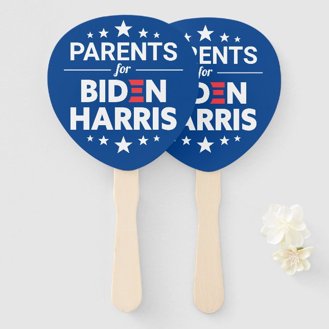 Leque Pais para Biden Harris Texto Personalizado Azul (Frente e Verso)