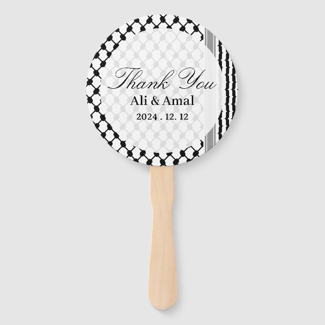 Leque Palestina Hatta Keffiyeh Obrigado Casamento (Frente)