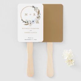 Leque Pampas Grass Wedding Boho Terracotta Monograma Chi