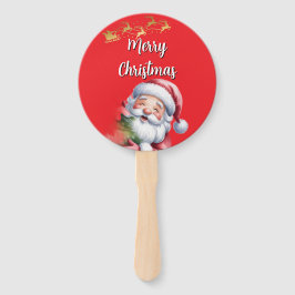 Leque Papai Noel Bonito e Divertido & Tipografia