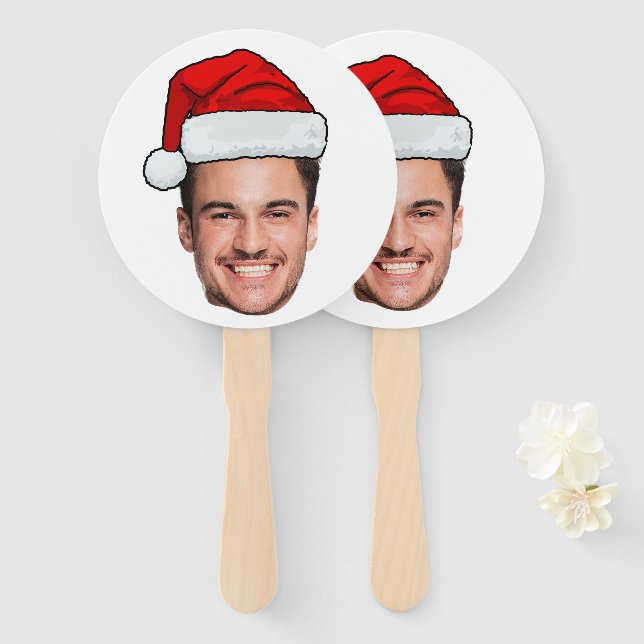 Leque Papai Noel com Foto Personalizada de Natal (Frente e Verso)