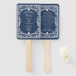 Leque Papel Picado Casamento Mexicano Rústico Azul Casam