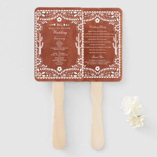 Leque Papel Picado Casamento Mexicano Terracota Noiva