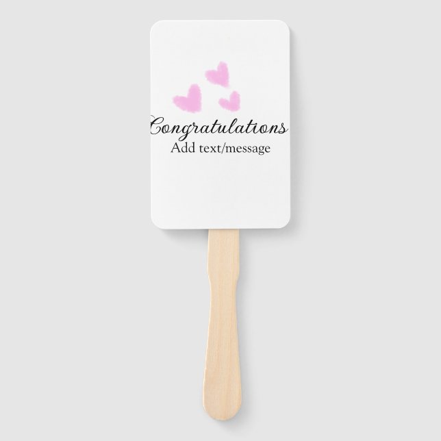 Leque Parabéns cor-de-rosa (Frente)