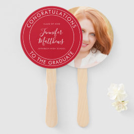 Leque Parabéns para o Formando Vermelho