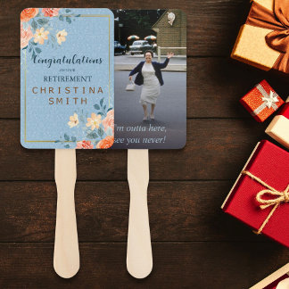 Leque Partido Moderno Elegante de Aposentação Floral de