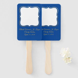 Leque Pasta de Leilão Azul e Dourado