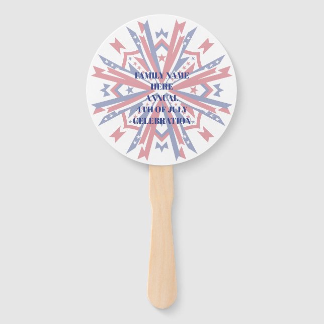 Leque Paternalista Familiar Personalizável para 4 de Jul (Frente)
