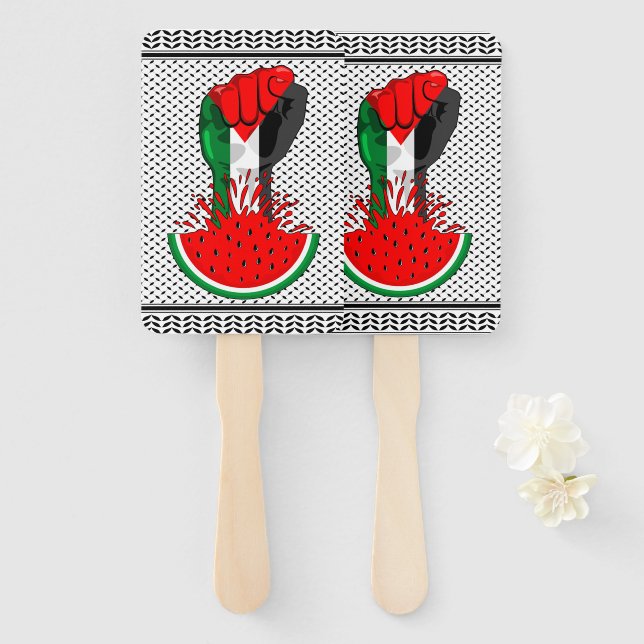 Leque Pé de resistência da Palestina em Watermelon (Frente e Verso)