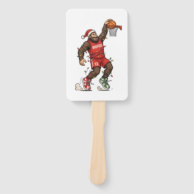 Leque Pé Grande Sasquatch Basquete Natal 2026 Feriado (Frente)