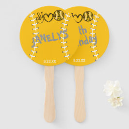 Leque Peace Love Softball Birthday