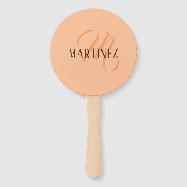 Leque Peach Fuzz Elegante Personalizado Nome (Frente)