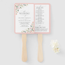 Peach Pink Watercolor Floral Wedment Program