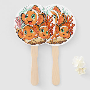 Leque Peixe palhaço Desenho animado Fofo Família Subaquá