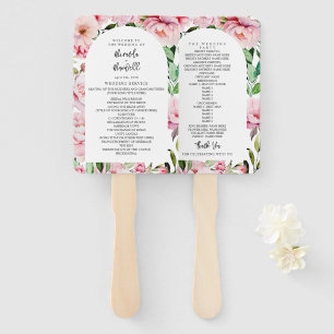 Leque Peony Magnolia Pink Floral Arch Wedment Program