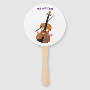 Leque Personagem de desenho animado musical de violino e