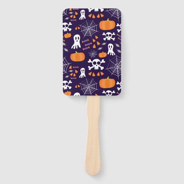 Leque Personagens Divertidos e Assustadores de Halloween (Frente)