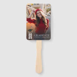 Leque Personalização de Fotos de Formando Vermelho Branc