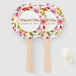 Leque Personalizado Finalmente Água Floral Aquarela