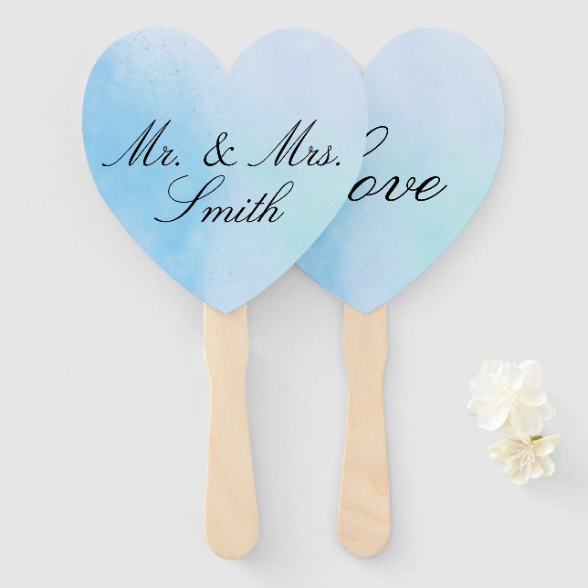 Leque Personalizado "True Love Blue" (Frente e Verso)