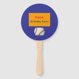 Leque Personalizar Festa de Aniversário Beisebol Azul