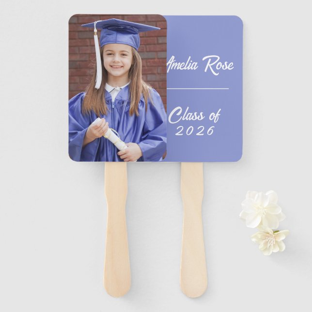 Leque Personalized Graduation Photo with Name & Class  (Frente e Verso)