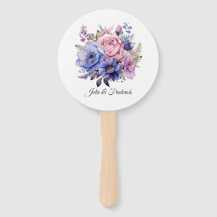 Leque Petal Rosa, Cornflower Blue & Mauve Purple Weding