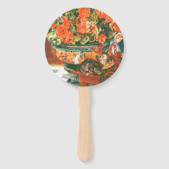 Leque Pierre-Auguste Renoir Geraniums E Cats (Verso)