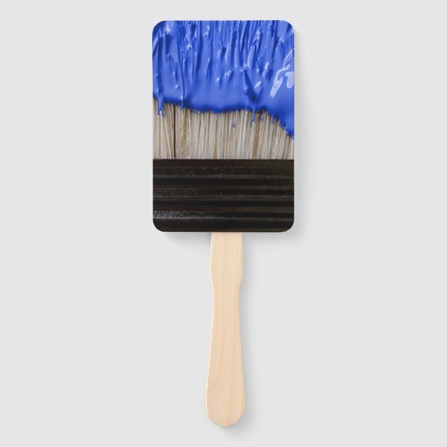 Leque Pincel de Tinta pingando Tinta Azul (Frente)