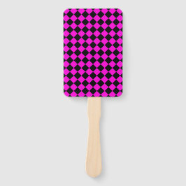 Leque Pink Black Checker Diamond Pattern