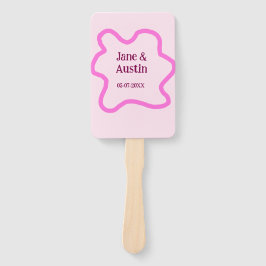 Leque Pink pastel retro wedding border frame name date