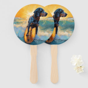 Leque Pintura de Navegação em Praia do Bluetick Coonhoun