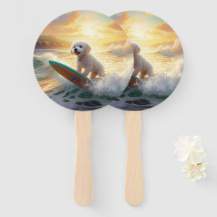 Leque Pintura de Surf na Praia de Bichon Frise