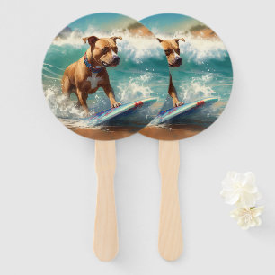 Leque Pintura de surfe em praia americana Staffordshire